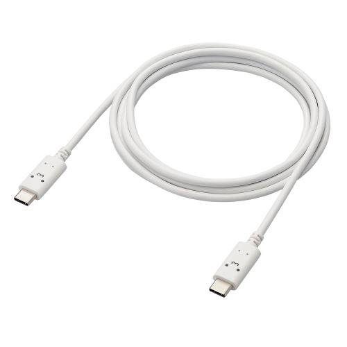 USB Type-C to USB Type-Cケーブル/USB Power Delivery対応/顔つきタイプ/2.0m/しろちゃん(ホワイト×ブラック)