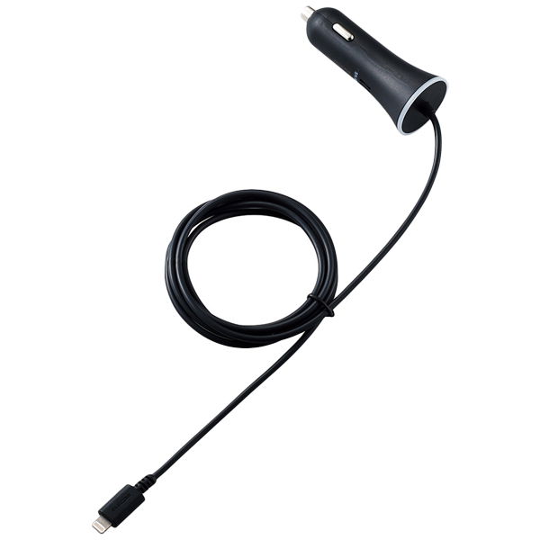 シガーチャージャー/150cm/2.4A/インジケーター付/ブラック