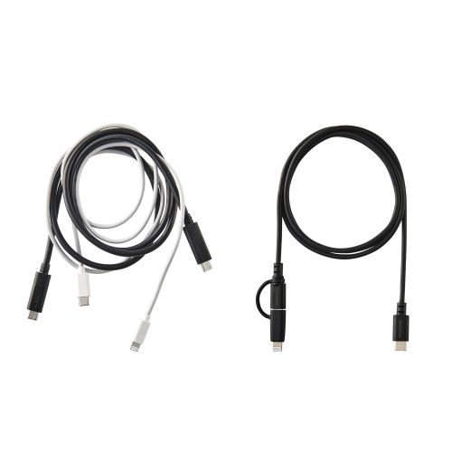 2in1 USBケーブル/Type-C+Lightning/USB Power Delivery対応/1.0m/ブラック