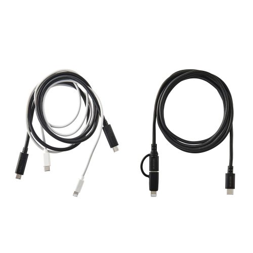 2in1 USBケーブル/Type-C+Lightning/USB Power Delivery対応/1.5m/ブラック