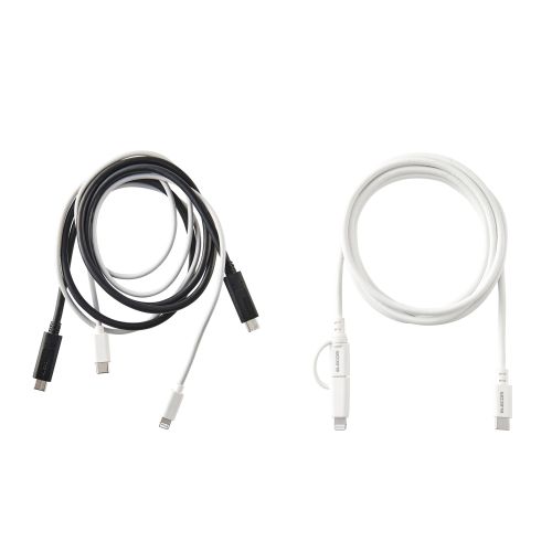 2in1 USBケーブル/Type-C+Lightning/USB Power Delivery対応/1.5m/ホワイト