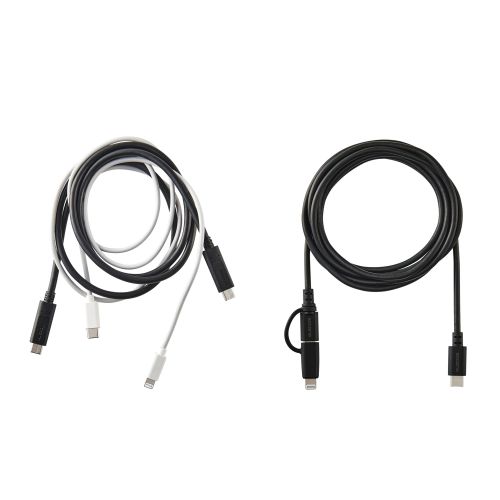 2in1 USBケーブル/Type-C+Lightning/USB Power Delivery対応/2.0m/ブラック
