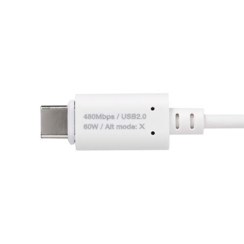 USB Type-C to USB Type-Cケーブル/着脱式マグネット/最大60W/ブレーカー搭載/2.0m/ホワイト