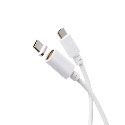 USB Type-C to USB Type-Cケーブル/着脱式マグネット/最大60W/ブレーカー搭載/2.0m/ホワイト