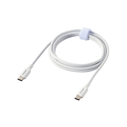 USB Type-C to USB Type-Cケーブル/USB Power Delivery対応/シリコンメッシュタイプ/1.5m/ホワイト