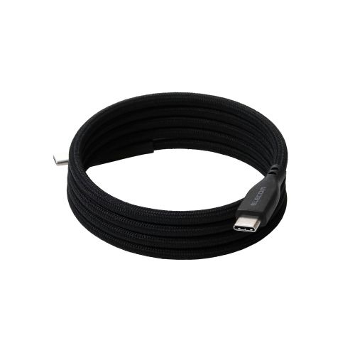 USB Type-C to USB Type-Cケーブル/まとまるマグネット/ナイロンメッシュ/USB Power Delivery対応/最大60W/1.0m/ブラック