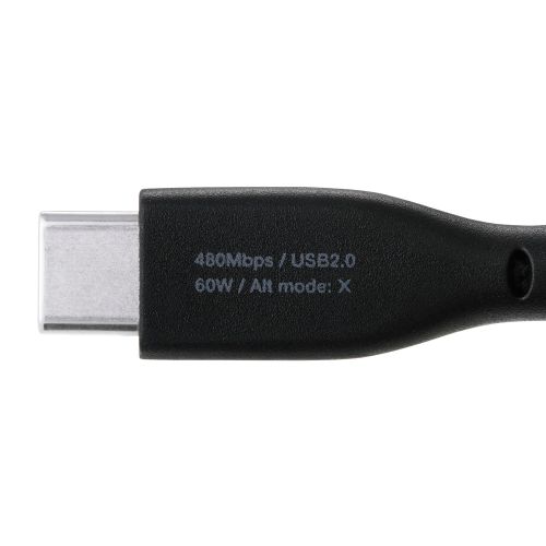 USB Type-C to USB Type-Cケーブル/まとまるマグネット/ナイロンメッシュ/USB Power Delivery対応/最大60W/1.0m/ブラック