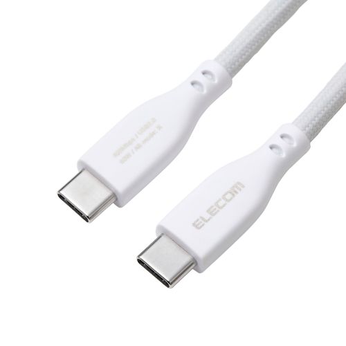 USB Type-C to USB Type-Cケーブル/まとまるマグネット/ナイロンメッシュ/USB Power Delivery対応/最大60W/1.0m/ホワイト