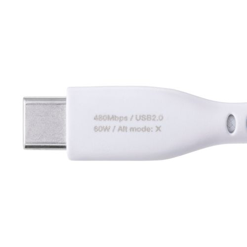 USB Type-C to USB Type-Cケーブル/まとまるマグネット/ナイロンメッシュ/USB Power Delivery対応/最大60W/2.0m/ホワイト