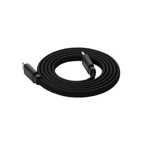 USB Type-C to USB Type-Cケーブル/まとまるマグネット/フラットナイロンメッシュ/USB Power Delivery対応/最大60W/1.0m/ブラック