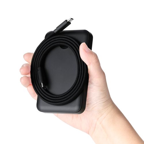 USB Type-C to USB Type-Cケーブル/まとまるマグネット/フラットナイロンメッシュ/USB Power Delivery対応/最大60W/1.0m/ブラック
