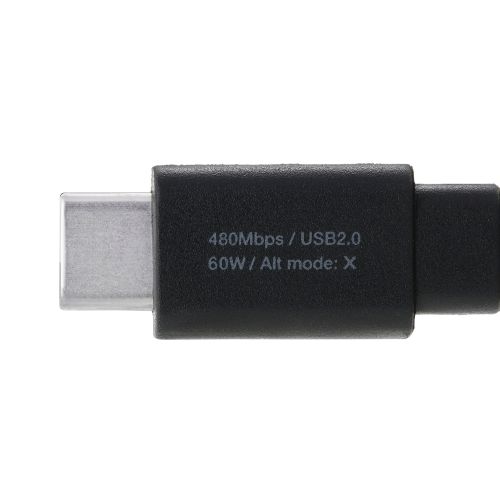 USB Type-C to USB Type-Cケーブル/まとまるマグネット/フラットナイロンメッシュ/USB Power Delivery対応/最大60W/2.0m/ブラック