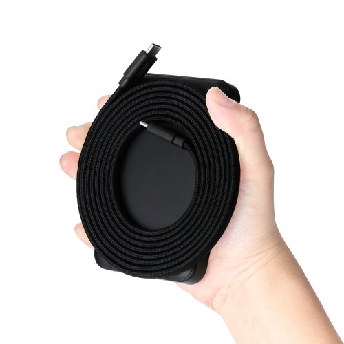 USB Type-C to USB Type-Cケーブル/まとまるマグネット/フラットナイロンメッシュ/USB Power Delivery対応/最大60W/2.0m/ブラック