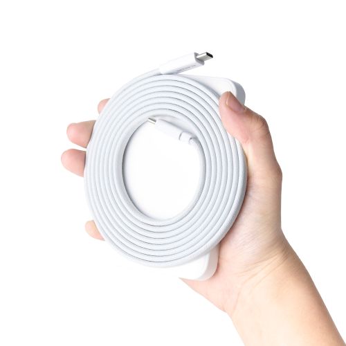 USB Type-C to USB Type-Cケーブル/まとまるマグネット/フラットナイロンメッシュ/USB Power Delivery対応/最大60W/2.0m/ホワイト
