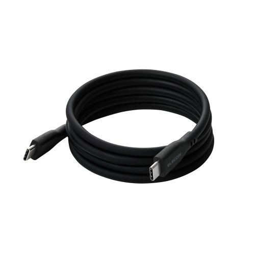 USB Type-C to USB Type-Cケーブル/まとまるマグネット/シリコン/USB Power Delivery対応/最大60W/1.0m/ブラック