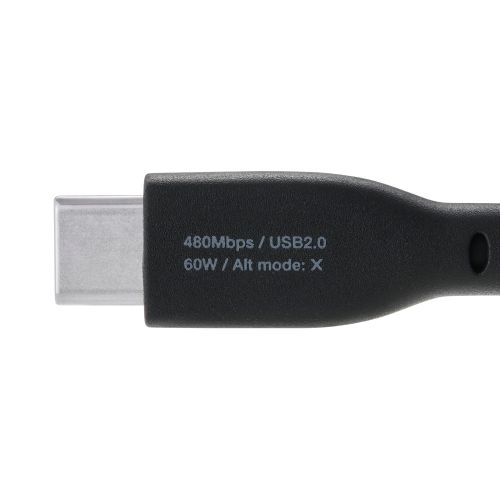 USB Type-C to USB Type-Cケーブル/まとまるマグネット/シリコン/USB Power Delivery対応/最大60W/1.0m/ブラック