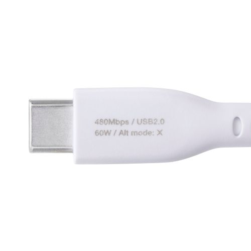 USB Type-C to USB Type-Cケーブル/まとまるマグネット/シリコン/USB Power Delivery対応/最大60W/1.0m/ホワイト
