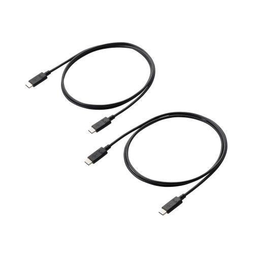 USB Type-C to USB Type-Cケーブル/USB Power Delivery対応/60W対応/スタンダード/2本入/1.0m/ブラック