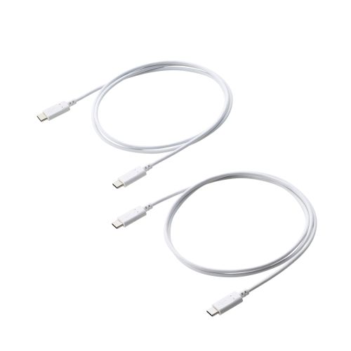 USB Type-C to USB Type-Cケーブル/USB Power Delivery対応/60W対応/スタンダード/2本入/1.0m/ホワイト