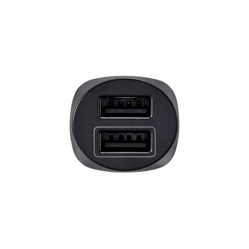 シガーチャージャー/12W/USB-A×2/ブラック