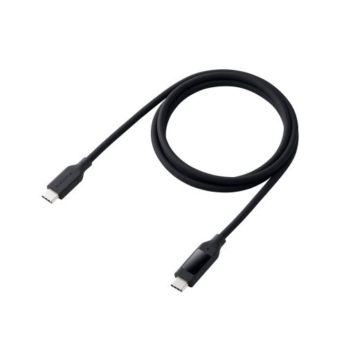 USB Type-C to Type-Cケーブル/シリコン/電力ディスプレイ付/USB Power Delivery対応/最大240W/1.0m/ブラック