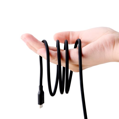 USB Type-C to Type-Cケーブル/シリコン/電力ディスプレイ付/USB Power Delivery対応/最大240W/2.0m/ブラック