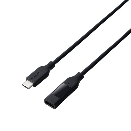 USB Type-C to Type-C延長ケーブル/スタンダード/電力ディスプレイ付/USB Power Delivery対応/最大240W/1.0m/ブラック
