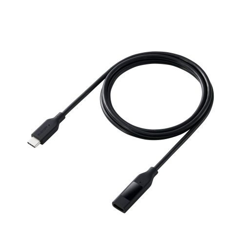 USB Type-C to Type-C延長ケーブル/スタンダード/電力ディスプレイ付/USB Power Delivery対応/最大240W/1.0m/ブラック