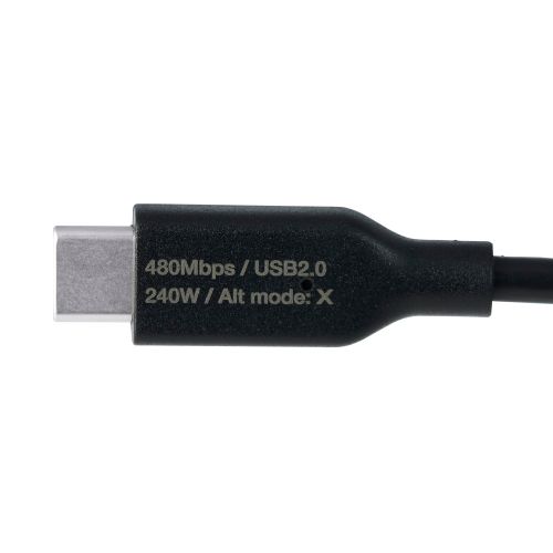 USB Type-C to Type-C延長ケーブル/スタンダード/電力ディスプレイ付/USB Power Delivery対応/最大240W/1.0m/ブラック