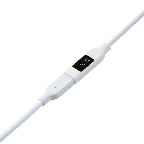 USB Type-C to Type-C延長ケーブル/スタンダード/電力ディスプレイ付/USB Power Delivery対応/最大240W/1.0m/ホワイト