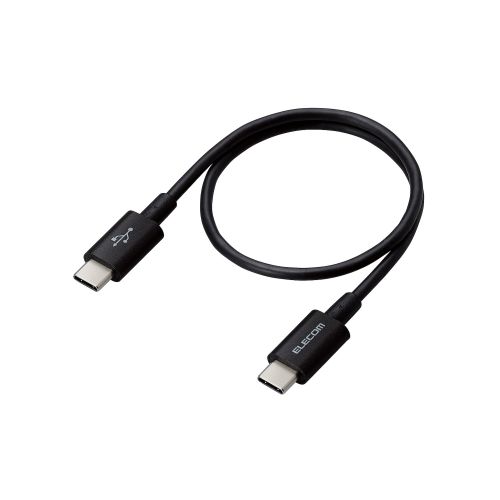 USB Type-C to USB Type-Cケーブル/USB Power Delivery対応/やわらか耐久/0.3m/ブラック