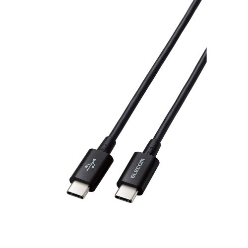 USB Type-C to USB Type-Cケーブル/USB Power Delivery対応/やわらか耐久/0.3m/ブラック