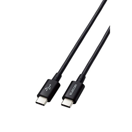 USB Type-C to USB Type-Cケーブル/USB Power Delivery対応/やわらか耐久/0.3m/ブラック