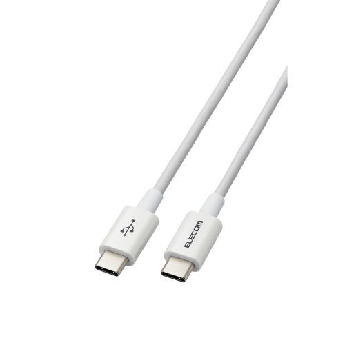 USB Type-C to USB Type-Cケーブル/USB Power Delivery対応/やわらか耐久/0.3m/ホワイト