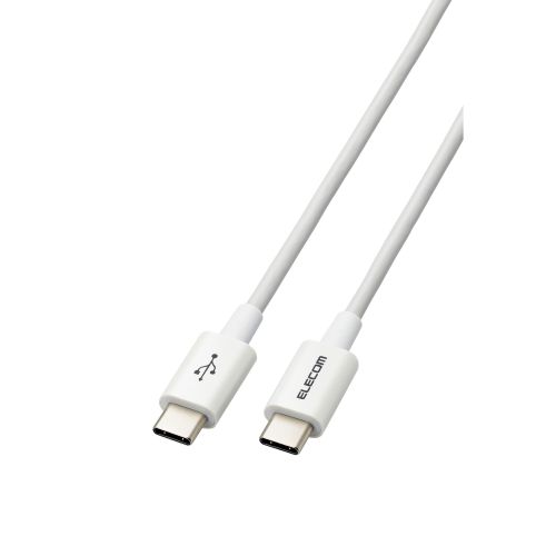USB Type-C to USB Type-Cケーブル/USB Power Delivery対応/やわらか耐久/0.3m/ホワイト