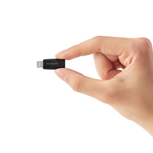 変換アダプタ/Type-C(メス)-Lightning(オス)/USB Power Delivery対応/ブラック