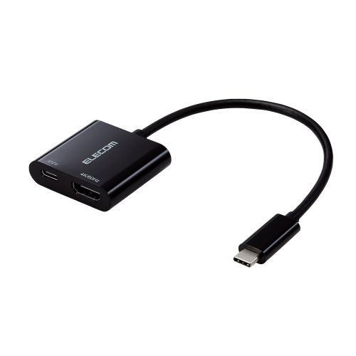 映像変換アダプター/USB Type-C to HDMI/ミラーリング対応/給電ポート付き/60Hz/0.15m/ブラック