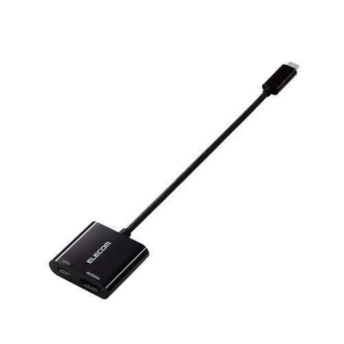 映像変換アダプター/USB Type-C to HDMI/ミラーリング対応/給電ポート付き/60Hz/0.15m/ブラック