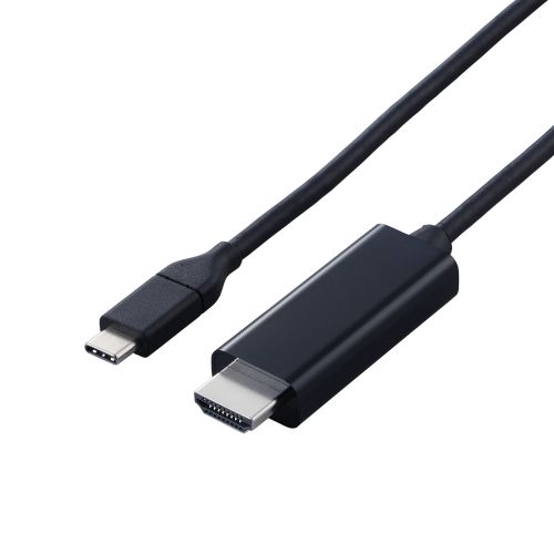 映像変換ケーブル/USB Type-C-HDMI/ミラーリング対応/60Hz/やわらか/1.0m/ブラック