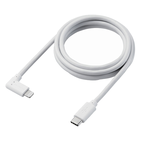 USB Type-C to Lightningケーブル/USB Power Delivery対応/L字コネクタ/抗菌/1.2m/ホワイト
