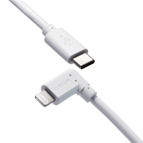 USB Type-C to Lightningケーブル/USB Power Delivery対応/L字コネクタ/抗菌/1.2m/ホワイト