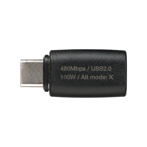 USB Type-Cアダプタ/着脱式マグネット/ストレート/最大100W/ブレーカー搭載/ブラック