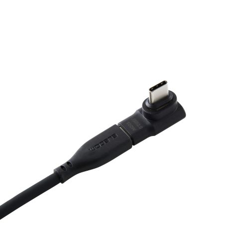 USB Type-Cアダプタ/着脱式マグネット/L字/最大100W/ブレーカー搭載/ブラック