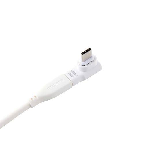 USB Type-Cアダプタ/着脱式マグネット/L字/最大100W/ブレーカー搭載/ホワイト