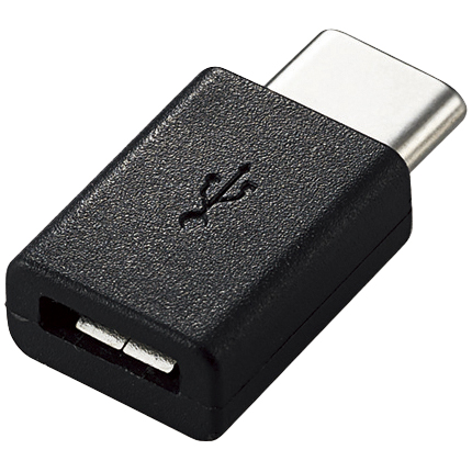スマートフォン用USB変換アダプタ/USB(microBメス)-USB(Cオス)/ブラック