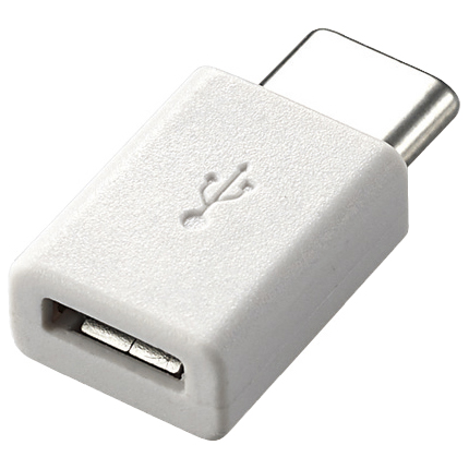 スマートフォン用USB変換アダプタ/USB(microBメス)-USB(Cオス)/ホワイト