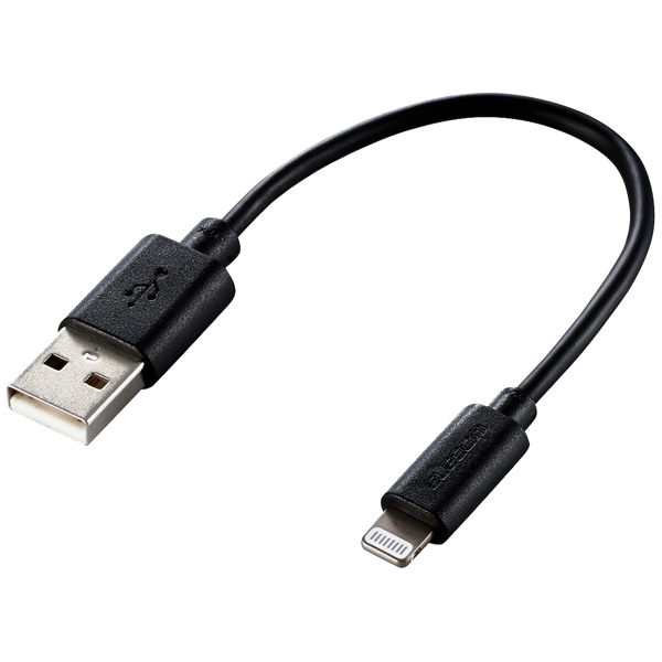 Lightningケーブル/スタンダード/0.1m/ブラック