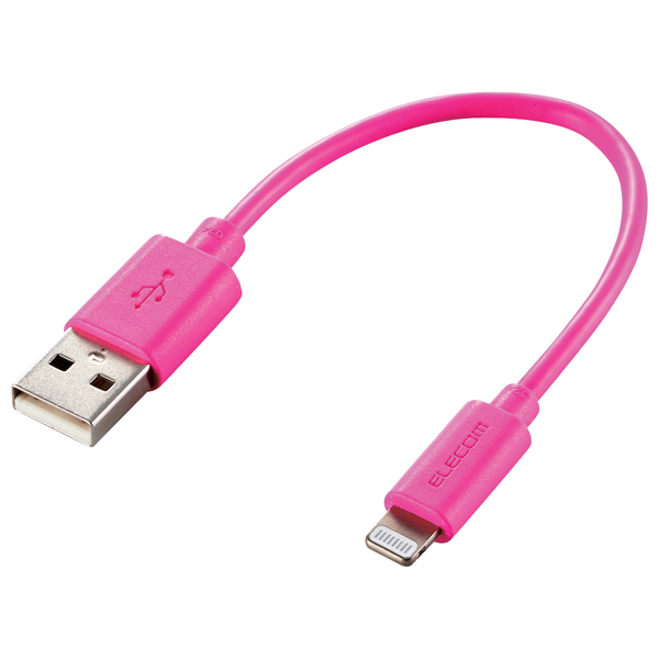 Lightningケーブル/スタンダード/0.1m/ピンク