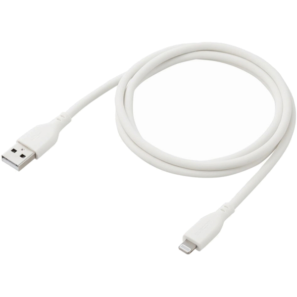 USB-A to Lightningケーブル/なめらか/1.0m/ホワイト