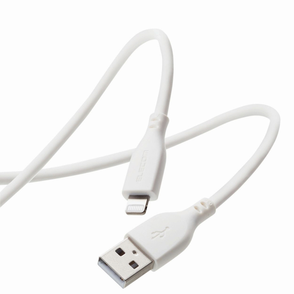 USB-A to Lightningケーブル/なめらか/2.0m/ホワイト
